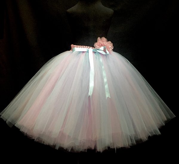 CUSTOM MADE Child tutu – Girls soft pastel knee length fluffy tutu Fits 6-8yrs