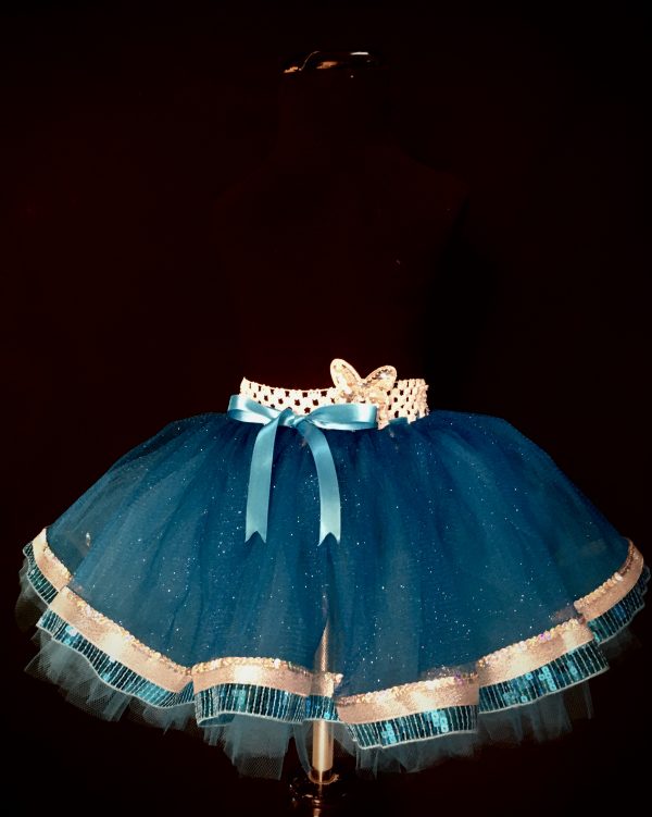 CUSTOM MADE Child Tutu – TODDLER Frozen Elsa Glitter Tutu fits up to 3yrs - Image 2