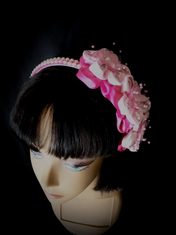 Pretty n Pink Floral detailed designed Bandeau by DanChes Creative Designs