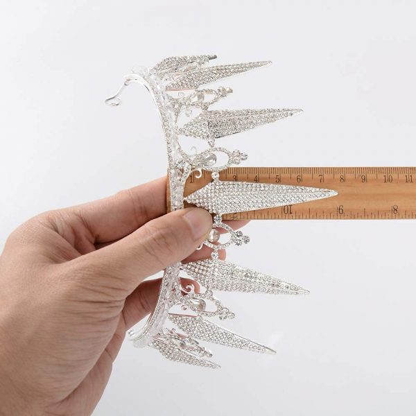 Women's Silver Tiaras for Bridal Royal Princess Crown - Image 4