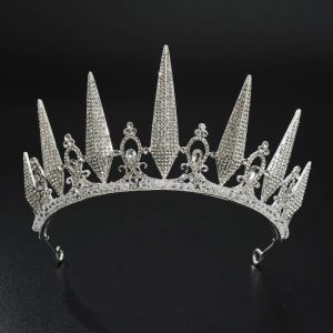 Women's Silver Tiaras for Bridal Royal Princess Crown