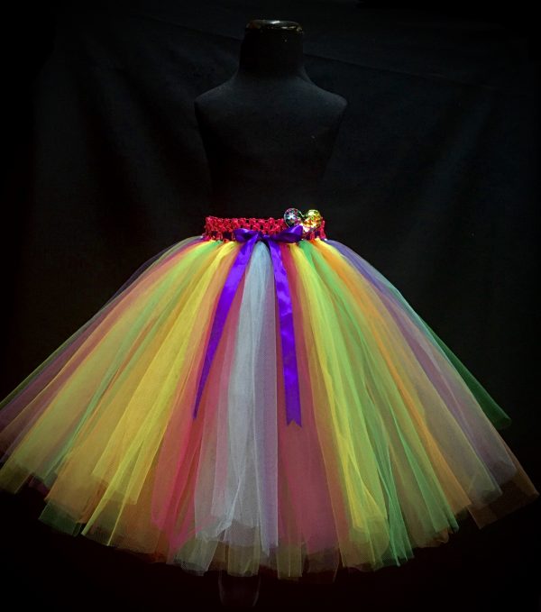 CUSTOM MADE Child tutu – Girls pretty colorful knee length fluffy tutu Fits 6-8yrs