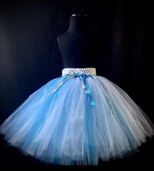 CUSTOM MADE Child tutu – Girls FROZEN Elsa inspired knee length fluffy sparkle tutu Fits  6-8yrs