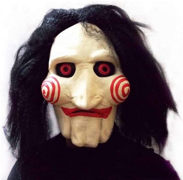 HALLOWEEN MASK - Billy The Puppet Mask From Movie Jigsaw Full Mask Head Latex