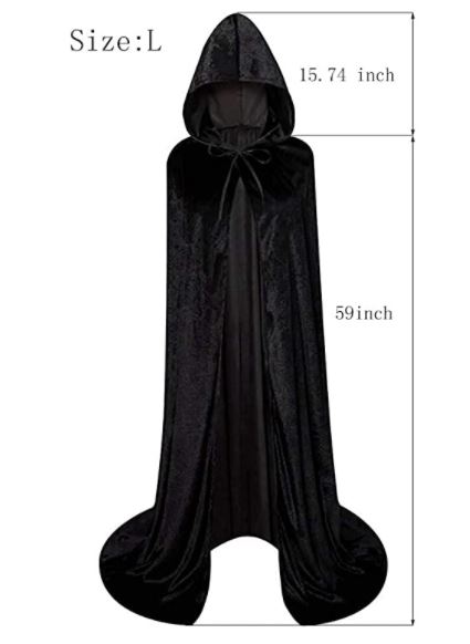 CAPE - Hooded Cloak Long Velvet Cape 59IN - Image 2