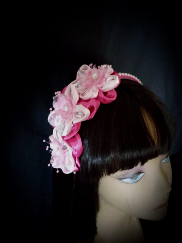 Pretty n Pink Floral detailed designed Bandeau by DanChes Creative Designs - Image 4