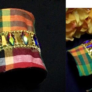 BRACELETS - CUSTOM MADE Madras Rhinestone wrist cuff