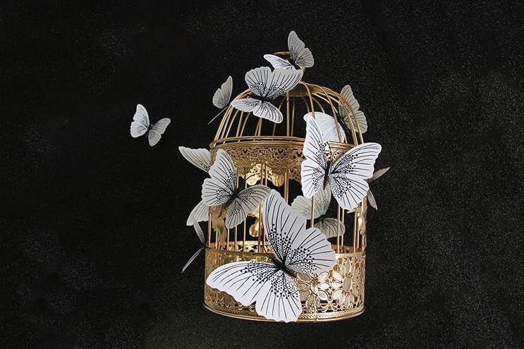 Butterfly Magnet / Wall Sticker Decoration Ambilight Single layer - BLACK - Image 2