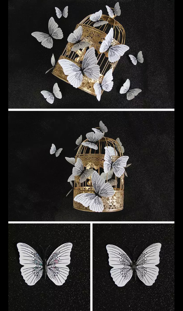 Butterfly Magnet / Wall Sticker Decoration Ambilight Single layer - BLACK - Image 6
