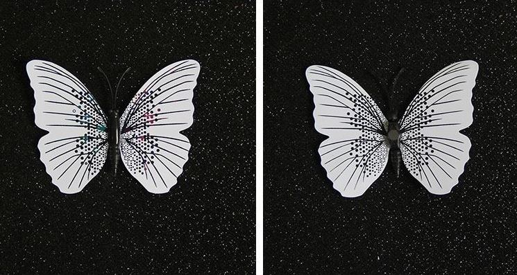 Butterfly Magnet / Wall Sticker Decoration Ambilight Single layer - BLACK - Image 5