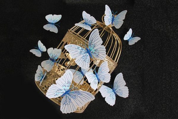 Butterfly Magnet / Wall Sticker Decoration Ambilight Single layer - BLUE