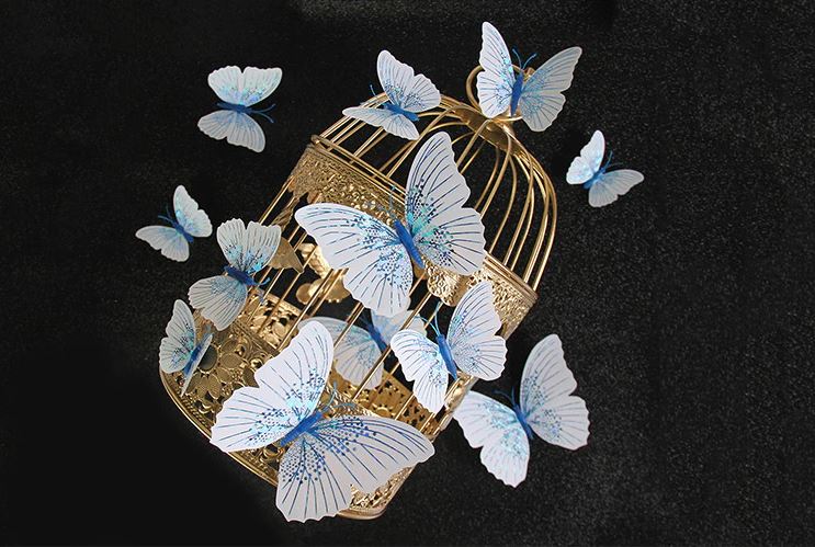 Butterfly Magnet / Wall Sticker Decoration Ambilight Single layer - BLUE