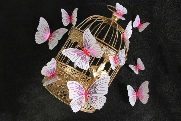 Butterfly Magnet / Wall Sticker Decoration Ambilight Single layer - FUCHSIA PINK