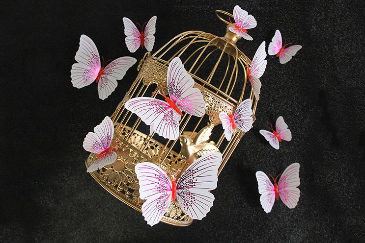 Butterfly Magnet / Wall Sticker Decoration Ambilight Single layer - FUCHSIA PINK