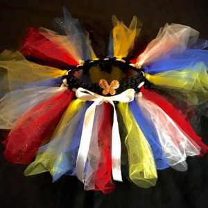 CUSTOM MADE Toddler tutu –  Baby Antigua Flag colors sparkle Tutu FITS UP TO 2YRS