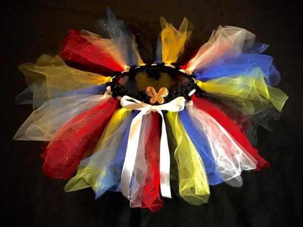 CUSTOM MADE Toddler tutu –  Baby Antigua Flag colors sparkle Tutu FITS UP TO 2YRS