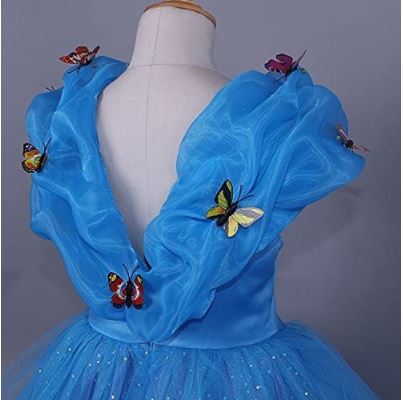 Girls Cinderella Princess Costume Dress with accessories - Image 3