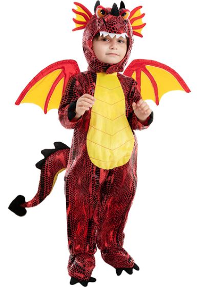 HALLOWEEN - Kids Animal Dinosaur Red Dragon Costume SIZE: SMALL (5-7)