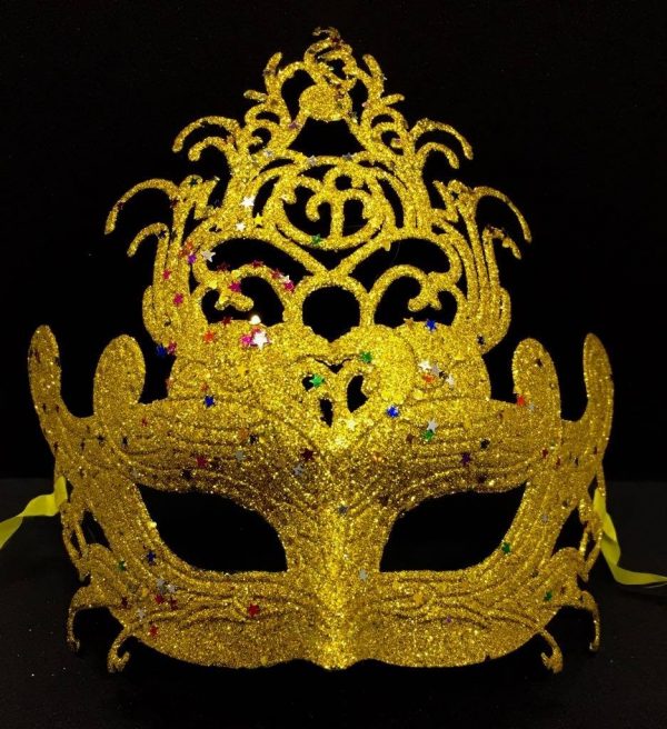Glitter Venetian Masks - GOLD