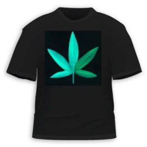 HDE Sound Activated LED Equalizer T-Shirt (HEMP LEAF)