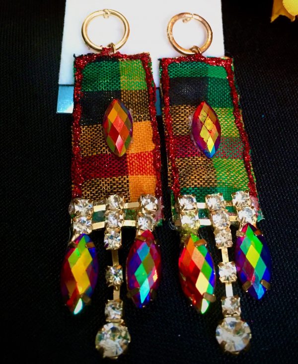 EARRINGS - CUSTOM MADE Madras Rhinestone Earring