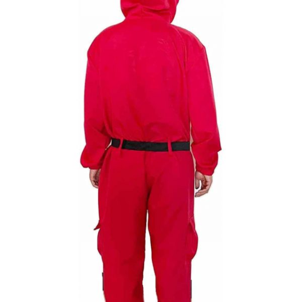 HALLOWEEN – Squid Game Red Guard 4PCS Costume Set – ROUND SIZE: XLARGE