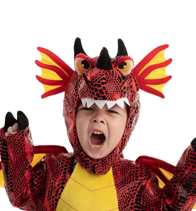 HALLOWEEN - Kids Animal Dinosaur Red Dragon Costume SIZE: SMALL (5-7) - Image 2