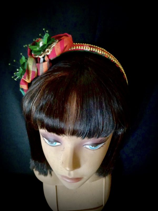 HEADBANDS - CUSTOM MADE GREEN Madras Headband - Image 2