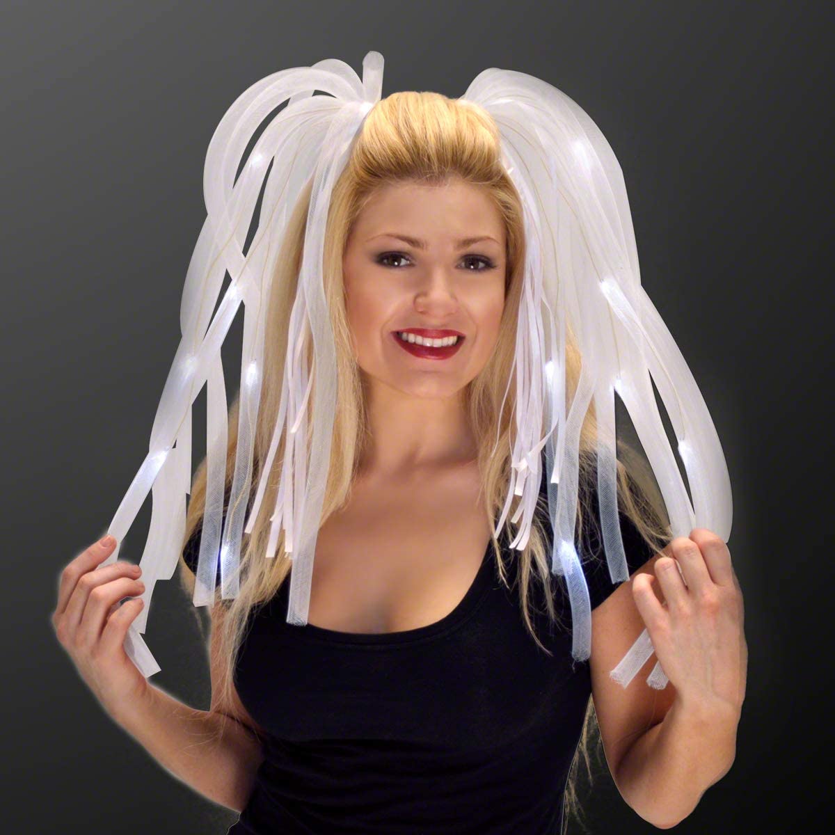 Light Up Hair WHITE LED Noodle Headband - Image 2