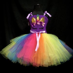 CUSTOM MADE Toddler tutu dress - Purple Rainbow Unicorn Tutu Dress SIZE: 3yrs
