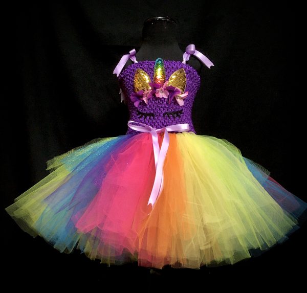 CUSTOM MADE Toddler tutu dress - Purple Rainbow Unicorn Tutu Dress SIZE: 3yrs