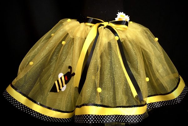 CUSTOM MADE  CHILD BUMBLE BEE TUTU  - FITS 4-6YRS