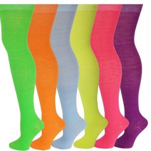 SOCKS - Multi Neon Thigh High Over the Knee Socks