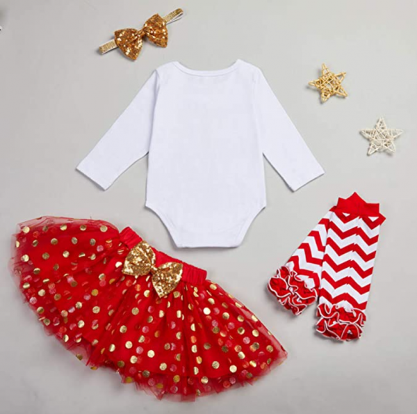 CHRISTMAS/NATIVITY COSTUMES - GIRLS - My First Christmas Clothes Baby Girls SIZE: 3-6M - Image 2