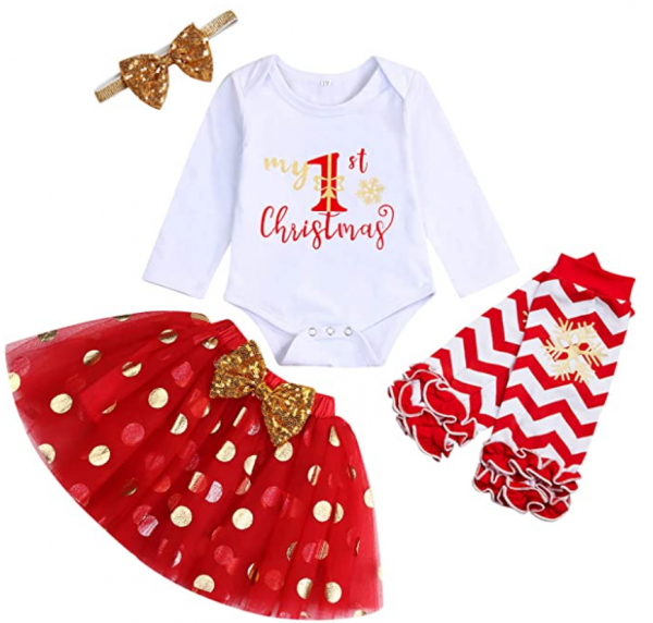 CHRISTMAS/NATIVITY COSTUMES - GIRLS - My First Christmas Clothes Baby Girls SIZE: 3-6M