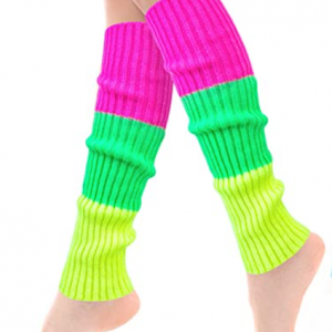 LEG WARMERS - Women Crochet Knit Leg Warmer - ONE SIZE - NEON PINK/GREEN/YELLOW