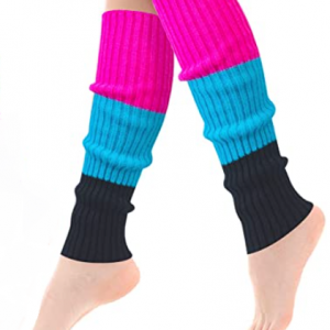 LEG WARMERS - Women Crochet Knit Leg Warmer - ONE SIZE - NEON PINK/TURQUOISE/BLACK