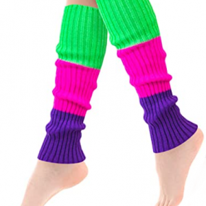 LEG WARMERS - Women Crochet Knit Leg Warmer - ONE SIZE - NEON GREEN/PINK/PURPLE