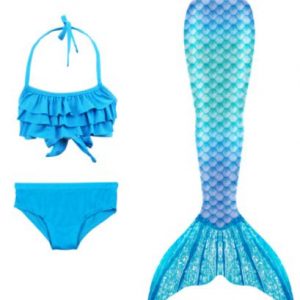 Mermaid Costume Bathing suit for Girls - 3 Pcs Girls Swimsuit Mermaid Tails Princess Bikini Bathing Suit Set - TURQUOISE SIZE: 120