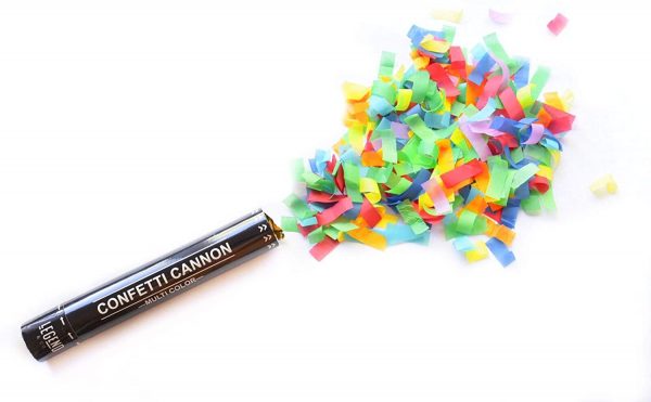 Confetti Cannons Air Compressed Party Poppers - Multicolor Biodegradable