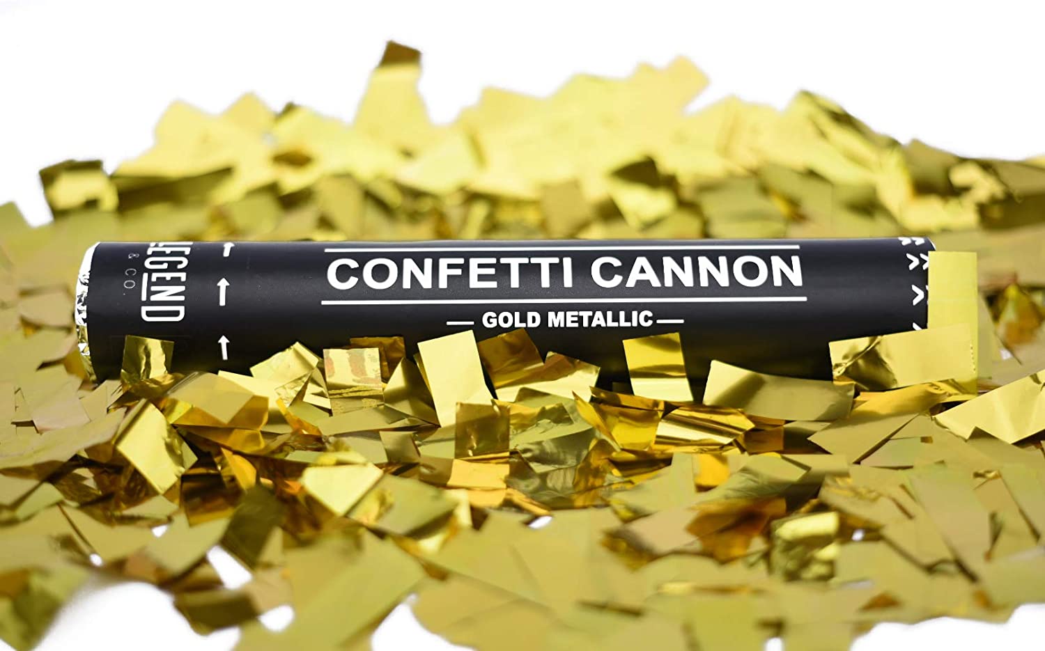Confetti Cannons Air Compressed Party Poppers - Gold Metallic
