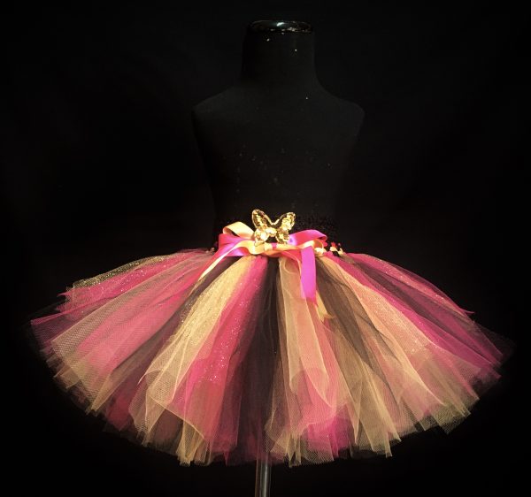 CUSTOM MADE CHILD Tutu – Toddler PINK/BLACK Sparkle Tutu Fits up to 5yrs - Image 3