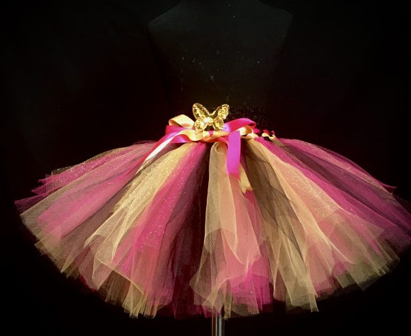 CUSTOM MADE CHILD Tutu – Toddler PINK/BLACK Sparkle Tutu Fits up to 5yrs