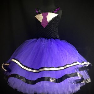 CUSTOM MADE Child Tutu Dress – Boss Baby inspired PURPLE/BLACK Tutu Dress SIZE:  Fits up to 6yrs