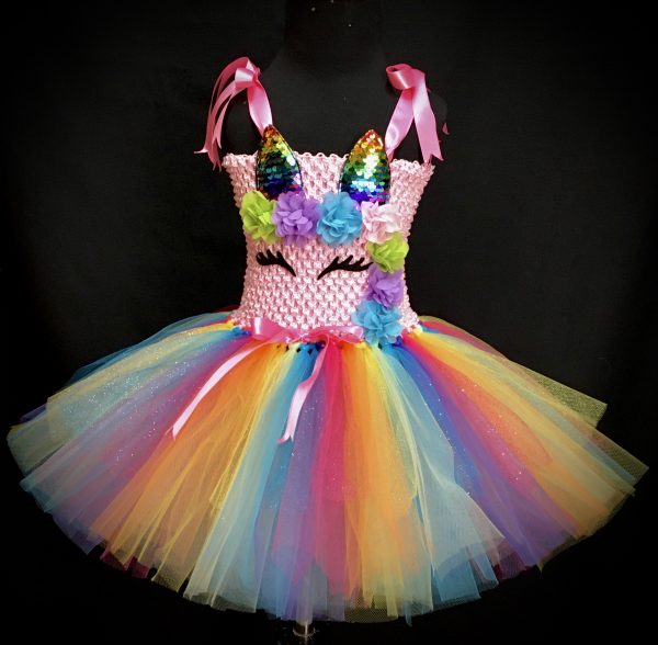 CUSTOM MADE Toddler Tutu Dress - Unicorn Rainbow sparkle Tutu Dress SIZE: 2yrs - Image 3