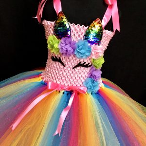 CUSTOM MADE Toddler Tutu Dress - Unicorn Rainbow sparkle Tutu Dress SIZE: 2yrs
