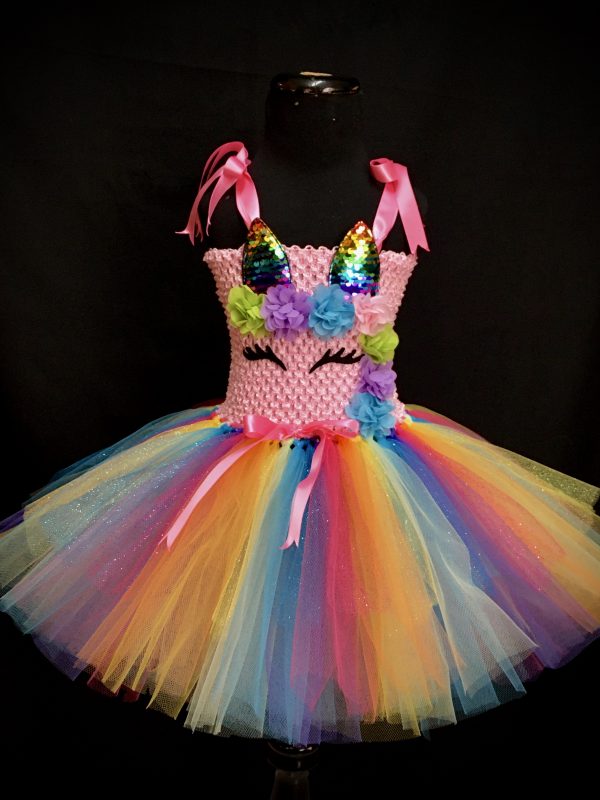 CUSTOM MADE Toddler Tutu Dress - Unicorn Rainbow sparkle Tutu Dress SIZE: 2yrs - Image 4
