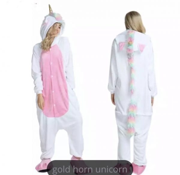 ADULT Onesie - Adult Golden Horn Unicorn  SIZE MEDIUM