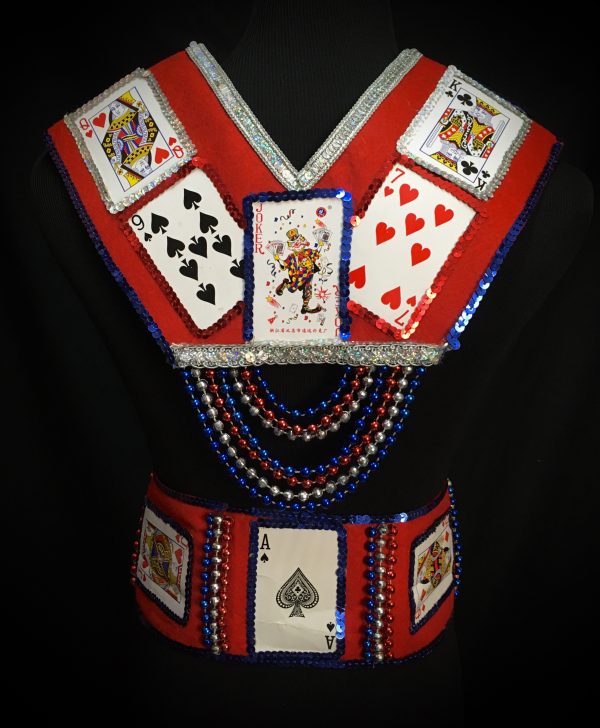 Card Suit Carnival Chest + Waist piece Unisex (BLUE, RED, SILVER) - Image 2