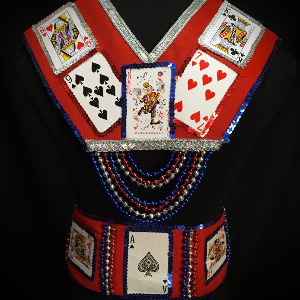 Card Suit Carnival Chest + Waist piece Unisex (BLUE, RED, SILVER)